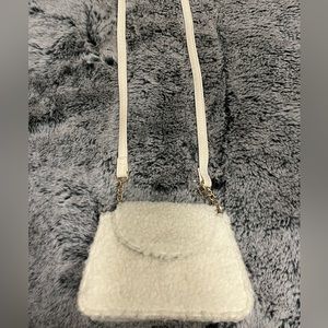 Sherpa Cream Color Crossbody Purse